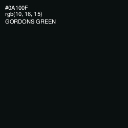 #0A100F - Gordons Green Color Image